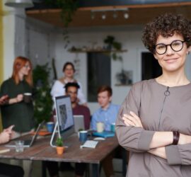 photo of woman wearing eyeglasses